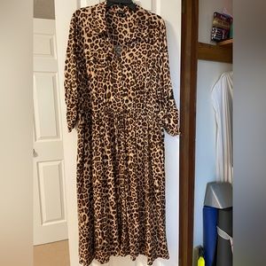 TORRID - SIZE 2 - LIKE NEW - Leopard Print Button Down Dress